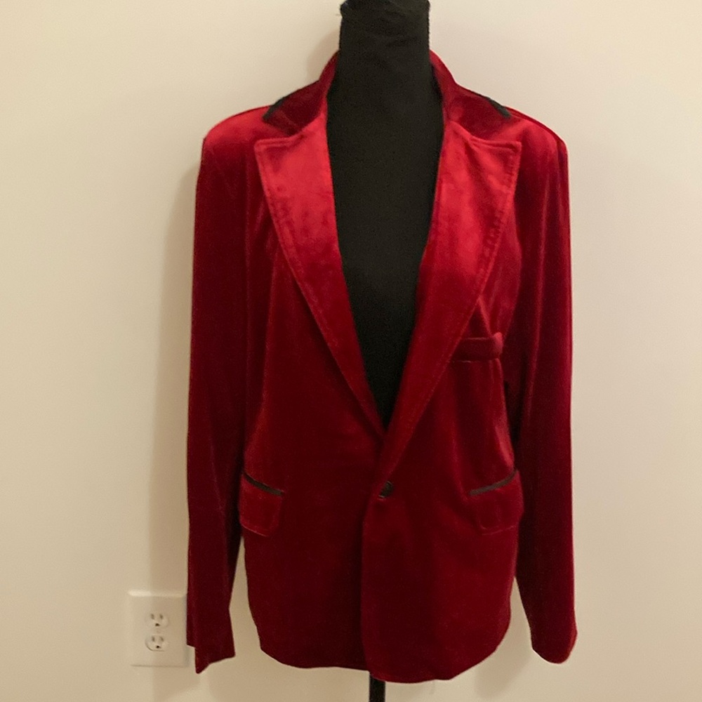 Unisex Red Velvet Costume Jacket